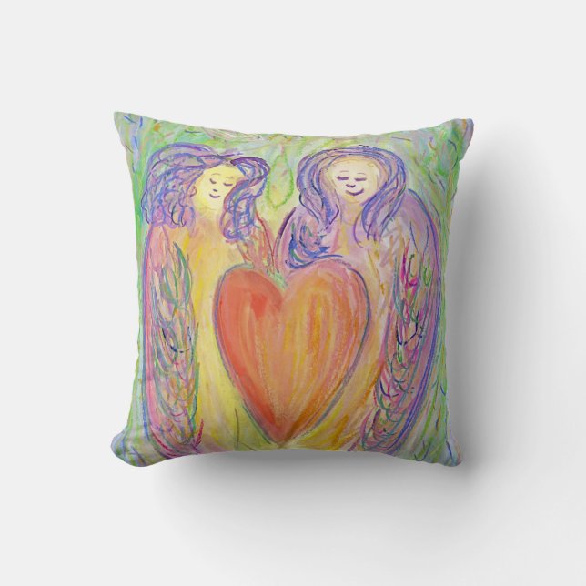 Love Guardian Angels Decorative Throw Pillow (Front)