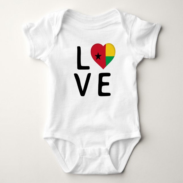 Love - Guinea Bissau Flag Baby Bodysuit (Front)