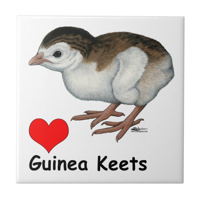 Love Guinea Keets Ceramic Tile (Front)