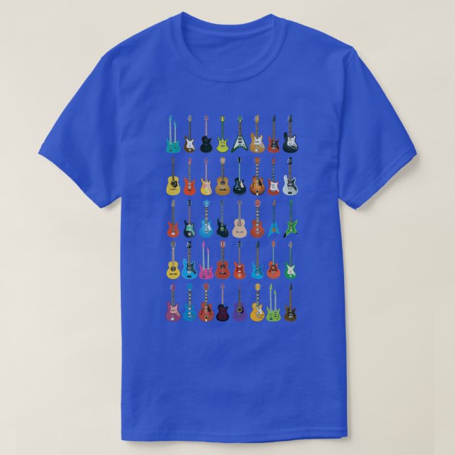 Love Guitar Different Guitars Music Lover Funny Gi T-Shirt (Design Front)