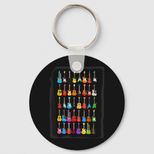 Love Guitar Different Guitars Music Lover Funny Key Ring