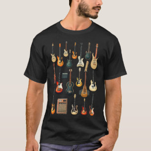 Love Guitar Different Guitars Music Lover Guitars T-Shirt