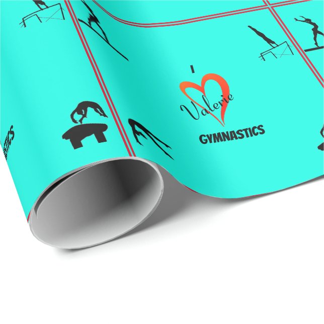 Love Gymnastics Events Girls Wrapping Paper (Roll Corner)