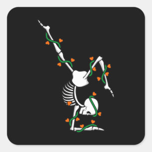 Love Gymnastics Skeleton Gymnast Gymnastic Lover G Square Sticker