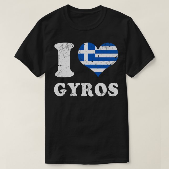 Love Gyros Greek Food Greece Flag T-Shirt (Design Front)