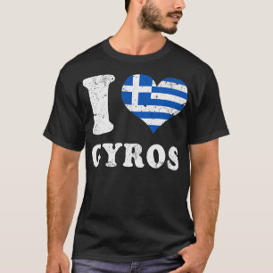 Love Gyros Greek Food Greece Flag T-Shirt