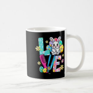 Love hairstylist bunny flowers easter funny tank coffee mug