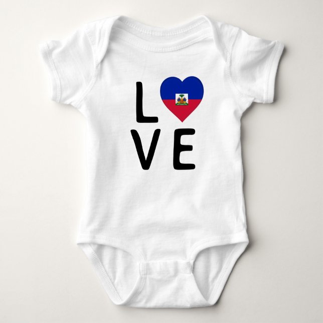 Love - Haiti Flag Baby Bodysuit (Front)