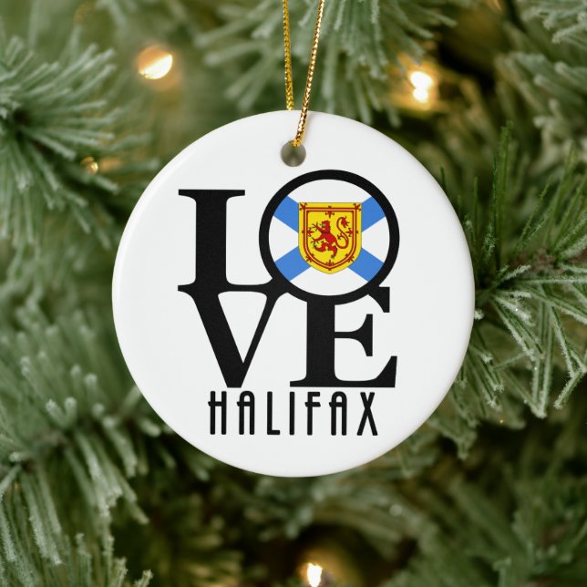 LOVE Halifax Nova Scotia Ceramic Ornament (Tree)