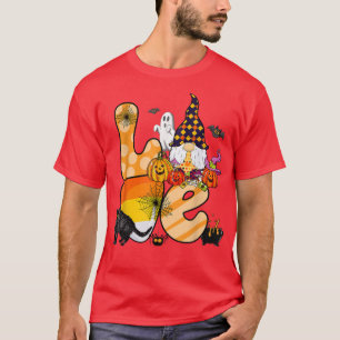 Love Halloween Gnome Pumpkin Ghost Boo Candy Cane T-Shirt