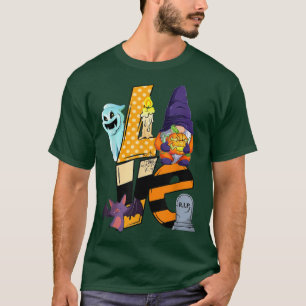 Love Halloween Gnomes Spooky Pumpkin Trick or Trea T-Shirt