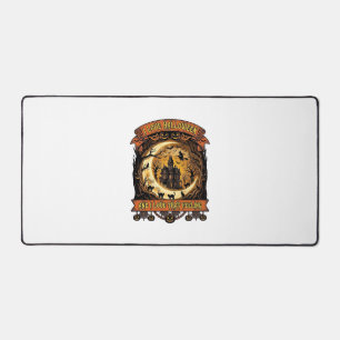 Love Halloween Haunted House Crescent Moon Black C Desk Mat