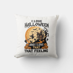 Love Halloween Haunted House Moon Witch Pumpkins_1 Cushion