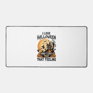 Love Halloween Haunted House Moon Witch Pumpkins_1 Desk Mat