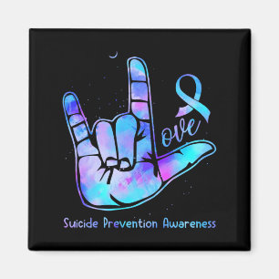 Love Hand Sign Prevention Awareness Week September Magnet