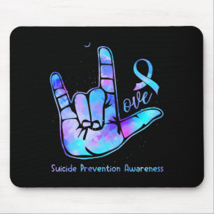 Love Hand Sign Prevention Awareness Week September Mouse Pad