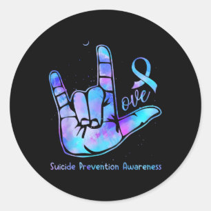 Love Hand Sign Suicide Prevention Awareness Week S Classic Round Sticker