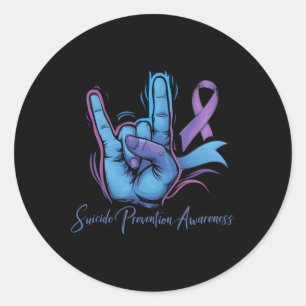Love Hand Sign Suicide Prevention Awareness Week S Classic Round Sticker