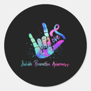 Love Hand Sign Suicide Prevention Awareness Week S Classic Round Sticker