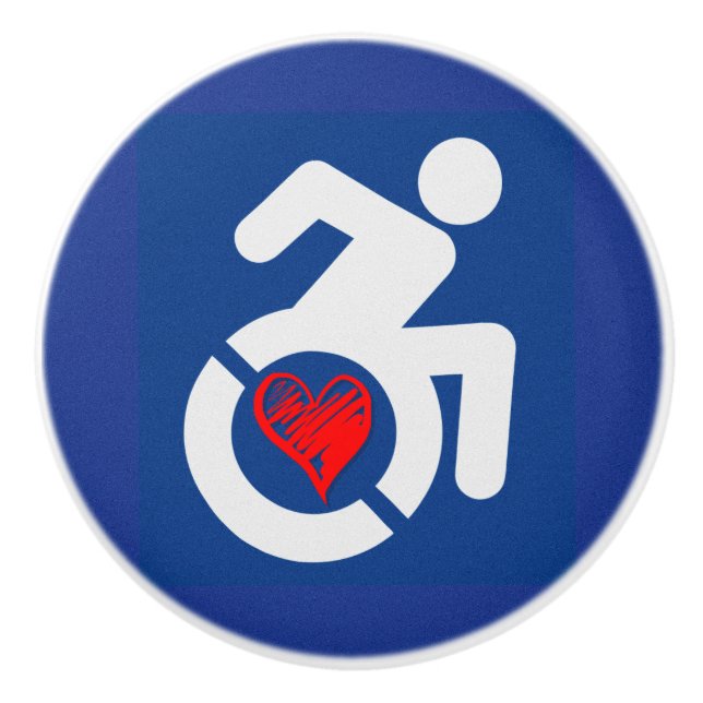 Love Handicapped Ceramic Knob (Front)