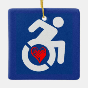 Love Handicapped Ceramic Ornament