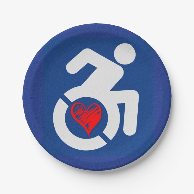 Love Handicapped Paper Plate (Front)