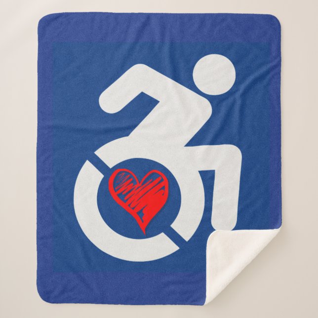 Love Handicapped Sherpa Blanket (Front)