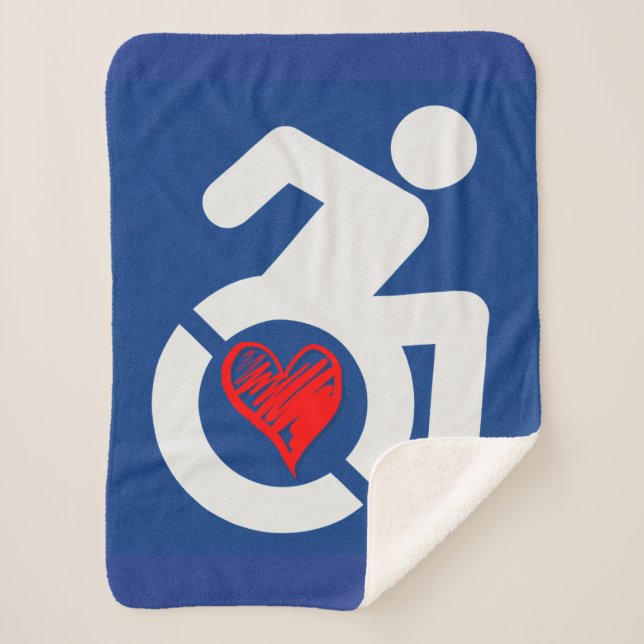 Love Handicapped Sherpa Blanket (Front)