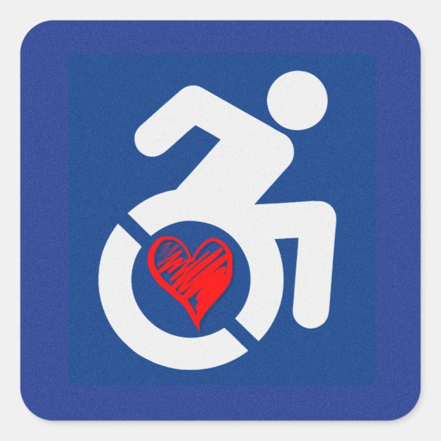 Love Handicapped Square Sticker (Front)