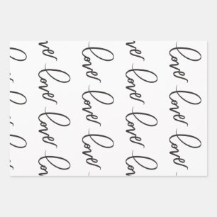 Love HandLettering Calligraphy Wrapping Paper Sheet