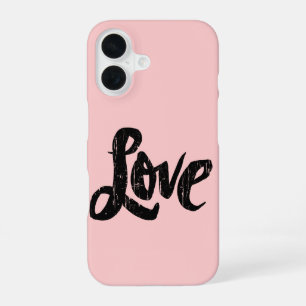 LOVE Handlettering Paris Chic Pale Pink Valentine iPhone 16 Case