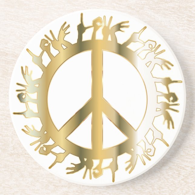 LOVE HANDS PEACE SIGN COASTER (Front)