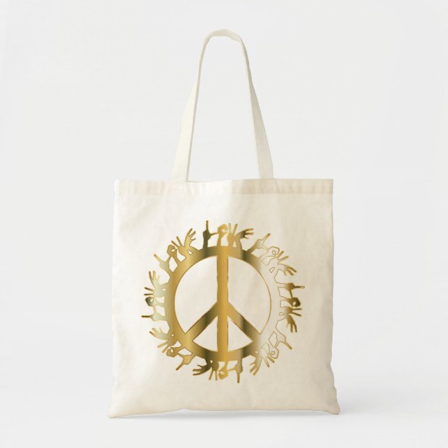 LOVE HANDS PEACE SIGN TOTE BAG (Front)