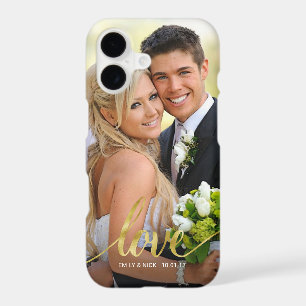 Love Handwritten Gold Script Couples Photo Overlay