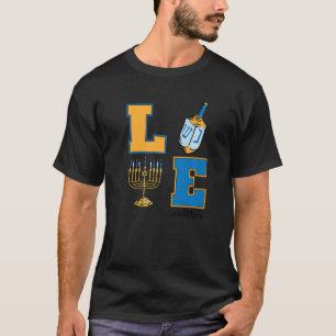 Love Hanukkah Cute Jewish Dreidel Menorah Hanukkah T-Shirt
