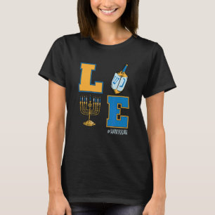 Love Hanukkah Cute Jewish Dreidel Menorah Hanukkah T-Shirt