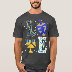 Love Hanukkah Decoration Menorah Pajama Matching F T-Shirt
