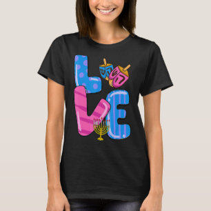 Love Hanukkah Dreidel Happy Chanukkah Menorah Jewi T-Shirt