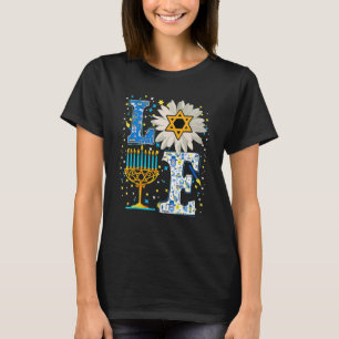 LOVE Hanukkah Floral Dreidel Menorah Chanukah Fami T-Shirt