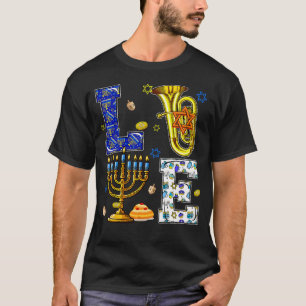 Love Hanukkah Jewish Costume Tuba Instrumentalist  T-Shirt