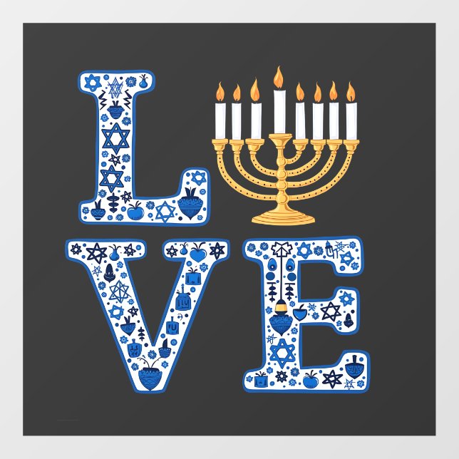 Love Hanukkah Jewish Holiday Menorah  (Sheet)