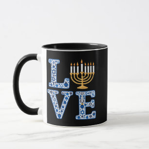 Love Hanukkah Jewish Holiday Menorah  Mug