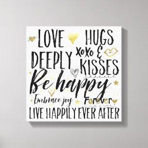 Love Happily Heart XOXO Canvas Print