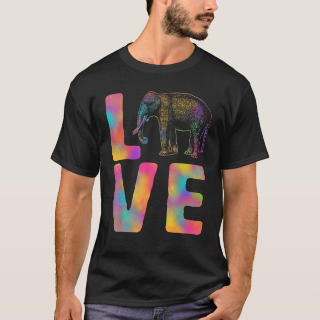 Love Happy Holi Colourful Elephant India Dance Hin T-Shirt (Front)