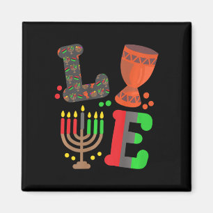 Love Happy Kwanzaa African Map Kinara Candles Men  Magnet