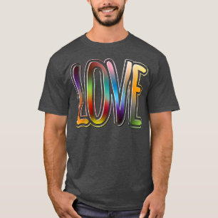 LOVE Happy Pride Day with Cool LGBTQ Rainbow Colou T-Shirt
