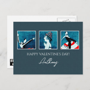 Love. Happy Valentine's Day. Art Deco Holiday Postcard