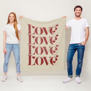 Love Happy Valentine's Day Valentine Couple  Fleece Blanket