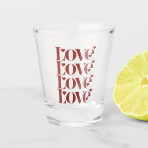 Love Happy Valentine's Day Valentine Couple Shot Glass