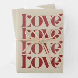 Love Happy Valentine's Day Valentine Couple Wrapping Paper Sheet